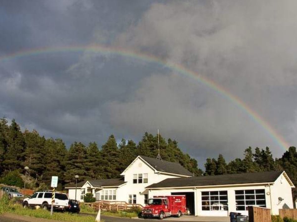 rainbow over the station